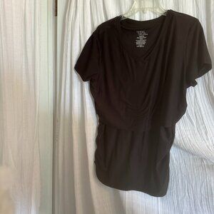Nursing shirt, Breastfeeding, new, Black, short sleeve, discreet